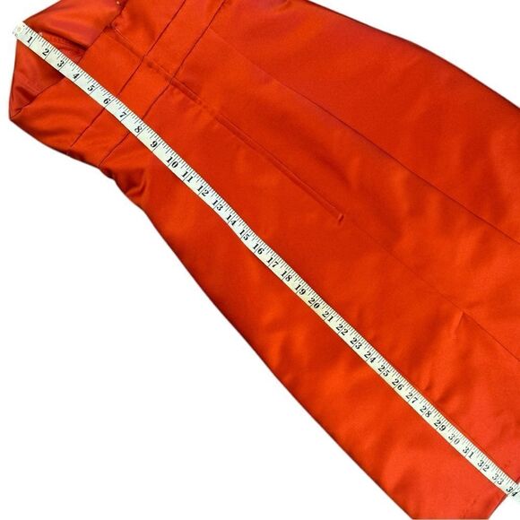 Alfred Angelo Reddish Orange Strapless Midi Cocktail Dress Sz 4 - Picture 8 of 10